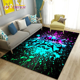 3D Cartoon Gamer Game Controller Area Rug,Carpet Rug for Living Room Bedroom Sofa Doormat Decoration,Kid Play Non-slip Floor Mat