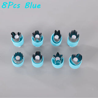 3/5/8Pcs Pressed Fruit Printing Cutting Flower Vegetable Kitchen Embossing Biscuit Cookie Cutting Mold For Kids Lunch Bento Box