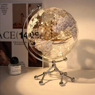 Luxury Modern Globe Ornament With Sailboat Accent, Elegant Metal Sculpture For Living Room TV Stand Wine Cabinet Office Desk