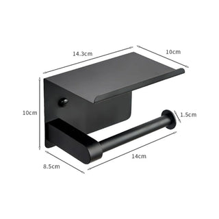 Toilet Paper Holder with Phone Shelf Paper Roll Holder Roll Tissue Holder for Bathroom Self Adhesive or with Screws Stainless