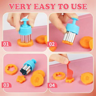 3/5/8Pcs Pressed Fruit Printing Cutting Flower Vegetable Kitchen Embossing Biscuit Cookie Cutting Mold For Kids Lunch Bento Box