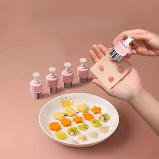 3/5/8Pcs Pressed Fruit Printing Cutting Flower Vegetable Kitchen Embossing Biscuit Cookie Cutting Mold For Kids Lunch Bento Box