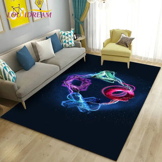 3D Cartoon Gamer Game Controller Area Rug,Carpet Rug for Living Room Bedroom Sofa Doormat Decoration,Kid Play Non-slip Floor Mat