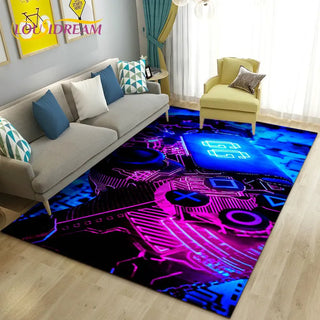 3D Cartoon Gamer Game Controller Area Rug,Carpet Rug for Living Room Bedroom Sofa Doormat Decoration,Kid Play Non-slip Floor Mat