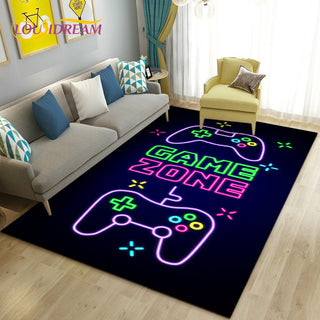 3D Cartoon Gamer Game Controller Area Rug,Carpet Rug for Living Room Bedroom Sofa Doormat Decoration,Kid Play Non-slip Floor Mat