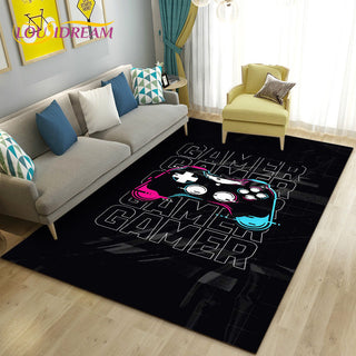 3D Cartoon Gamer Game Controller Area Rug,Carpet Rug for Living Room Bedroom Sofa Doormat Decoration,Kid Play Non-slip Floor Mat