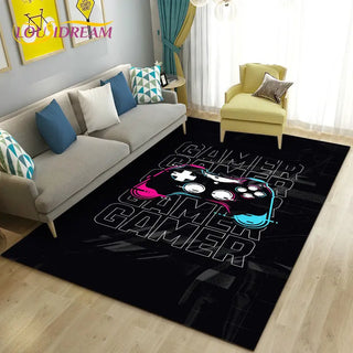 3D Cartoon Gamer Game Controller Area Rug,Carpet Rug for Living Room Bedroom Sofa Doormat Decoration,Kid Play Non-slip Floor Mat
