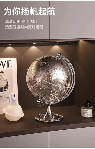 Luxury Modern Globe Ornament With Sailboat Accent, Elegant Metal Sculpture For Living Room TV Stand Wine Cabinet Office Desk