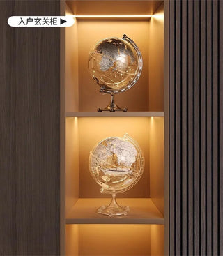 Luxury Modern Globe Ornament With Sailboat Accent, Elegant Metal Sculpture For Living Room TV Stand Wine Cabinet Office Desk
