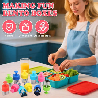 3/5/8Pcs Pressed Fruit Printing Cutting Flower Vegetable Kitchen Embossing Biscuit Cookie Cutting Mold For Kids Lunch Bento Box