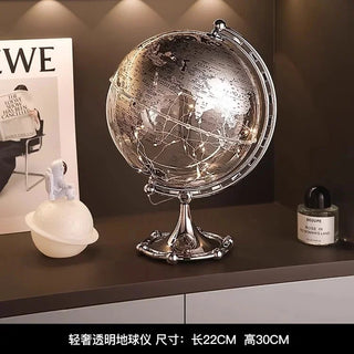 Luxury Modern Globe Ornament With Sailboat Accent, Elegant Metal Sculpture For Living Room TV Stand Wine Cabinet Office Desk