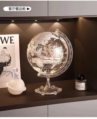 Luxury Modern Globe Ornament With Sailboat Accent, Elegant Metal Sculpture For Living Room TV Stand Wine Cabinet Office Desk