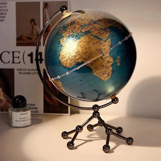 Luxury Modern Globe Ornament With Sailboat Accent, Elegant Metal Sculpture For Living Room TV Stand Wine Cabinet Office Desk