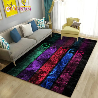 3D Cartoon Gamer Game Controller Area Rug,Carpet Rug for Living Room Bedroom Sofa Doormat Decoration,Kid Play Non-slip Floor Mat